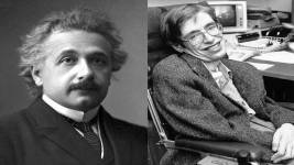 Bilim Tarihinde Bugün: Albert Einstein Doğdu ve Stephen Hawking Öldü Stephen Hawking ve Albert Einstein