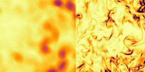 İzotropik türbülansın uzamsal dağılımı.